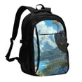 thumbnail image 1 of Pofeuu Majestic Eagle Over Castle Print Storage Laptop Backpack with USB Charging Port[Water Resistant] College Computer Bookbag Fits, 1 of 7