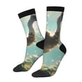 thumbnail image 1 of Pofeuu Majestic Ostrich In Forest Print Crew Socks, Adult Running Hiking Socks for Youth and Adult, 1 of 6