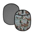 thumbnail image 1 of Pofeuu Mallard Ducks Swimming Print Silicone Pot Mat Mitten With Hanging Loop Heat Resistant Oven Mitts Non-Slip Bbq Baking Smoking Potholders, 1 of 7