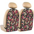 thumbnail image 1 of Pofeuu Many Kind Of Flowers Print 2 Pack PU Leather Kick Mat Back Seat Protector, Universal Car Seat Back Organizer, Waterproof Backseat Protector For Most Car, 1 of 8
