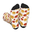 thumbnail image 1 of Pofeuu Maple Leaf Print Crew Socks, Adult Running Hiking Socks for Youth and Adult, 1 of 7