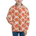 thumbnail image 1 of Pofeuu Maple Leaves A Print Teenage Zipper Hoodie Sweatshirts Hooded Casual Jackets With Pocket For Boys Girls-Small, 1 of 6