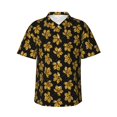 thumbnail image 1 of Pofeuu Maple Leaves With Leopard Print Hawaiian Shirt for Men Sleeves Casual Button Down Summer Beach Dress Shirts T-Shirts,X-Large, 1 of 7