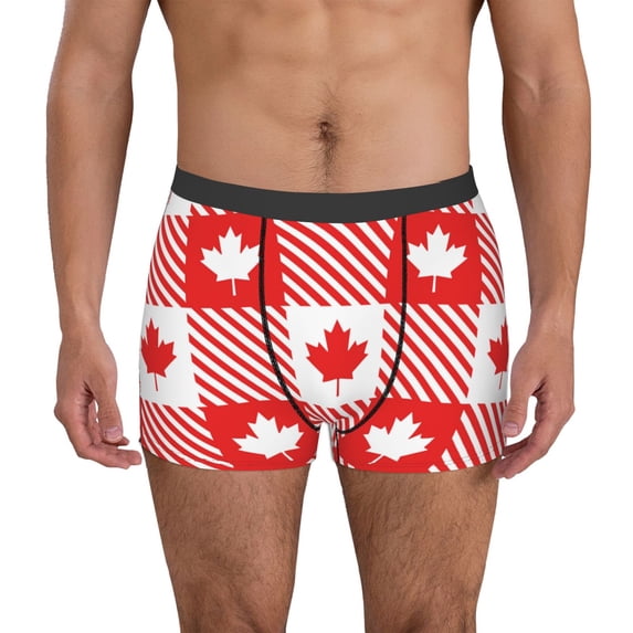 Pofeuu Maple Leaves1 Print Men’s Boxer Briefs, Moisture-Wicking Underwear, Regular,Trunk-Large