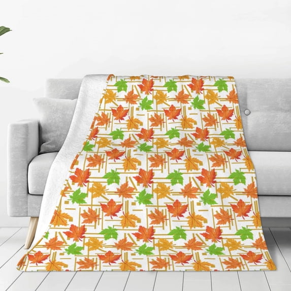 Pofeuu Maple Leaves1 Print Ultra-Soft Micro Fleece Blanket,for Bed Or Sofa,All Season Throw Blankets Flannel Blanket-80"x60"