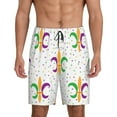 thumbnail image 1 of Pofeuu Mardi Gras Carnival1 Print Men's Soft Woven Elastic Waistband Sleep Pajama Short-4X-Large, 1 of 6
