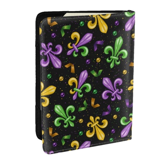 Pofeuu Mardi Gras Carnival4 Print Travel Document Organizer Passport Holder Men Women for Family (6.5 in x 4.5 in),Wallet Holder Credit Card Clutch Bag Case