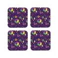 thumbnail image 1 of Pofeuu Mardi Gras and Donuts Print Coasters for Drinks, 4Pack PU Leather Coasters, Bar Drink Coasters for Tabletop Protection, Furniture from Damage-Square, 1 of 6