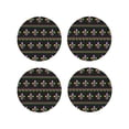 thumbnail image 1 of Pofeuu Mardi Gras Fleur de Lis Print Coasters for Drinks, 4Pack PU Leather Coasters, Bar Drink Coasters for Tabletop Protection, Furniture from Damage-Round Shape, 1 of 6