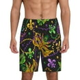 thumbnail image 1 of Pofeuu Mardi Gras Surface Print Men's Soft Woven Elastic Waistband Sleep Pajama Short-4X-Large, 1 of 6