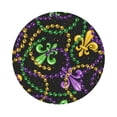 thumbnail image 1 of Pofeuu Mardi Gras6 Print Leather Coasters Set of 6, Round Cups Mugs Mat Pad for Home Kitchen Heat Resistant Drink Coasters,Round Shape, 1 of 7