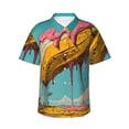 thumbnail image 1 of Pofeuu Melting Banana Fantasy Print Hawaiian Shirt for Men Sleeves Casual Button Down Summer Beach Dress Shirts T-Shirts,X-Large, 1 of 7