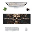 thumbnail image 1 of Pofeuu Metal Style Horned Skull Print Desk Mat for Keyboard and Mouse，Computer Desk Matt for Desktop，Large Mouse Pad for Desk，Desk Pads on Top of Desks 12x31.5in, 1 of 8