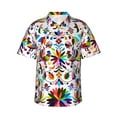 thumbnail image 1 of Pofeuu Mexican Bright Style Print Hawaiian Shirt for Men Sleeves Casual Button Down Summer Beach Dress Shirts T-Shirts,Large, 1 of 7