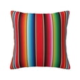 thumbnail image 1 of Pofeuu Mexican Serape Blanket Stripes Print Double-sided plush pillowcase Square Throw Pillow Covers Pillows Cover for Living Room Bedroom Sofa Couch Cushion Cover（No pillow core）-18"x18", 1 of 7