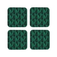 thumbnail image 1 of Pofeuu Mint Bird Feathers Print Coasters for Drinks, 4Pack PU Leather Coasters, Bar Drink Coasters for Tabletop Protection, Furniture from Damage-Square, 1 of 6
