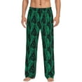 thumbnail image 1 of Pofeuu Mint Bird Feathers Print Men's Pajama Pants, Soft Lounge Pajama Pants with big pockets for Men Plaid Pj Bottoms-X-Large, 1 of 6