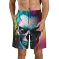thumbnail image 1 of Pofeuu Modern Abstract Colorful Skull A Prin Men's Swim Trunks Quick Dry Bathing Suit Swimming Board Shorts Mesh Lining Beach Swimwear-Large, 1 of 6