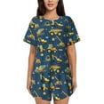 thumbnail image 1 of Pofeuu Modern Excavator Print Women's Pajama Set Short/Shorts Soft Button PJs Elastic Drawstring Waist Sleepwear-Medium, 1 of 6