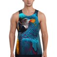 thumbnail image 1 of Pofeuu Modern Style Blue Parrot Print Men's Workout Tank Tops Sleeveless Muscle Gym Shirt Quick Dry-4X-Large, 1 of 7