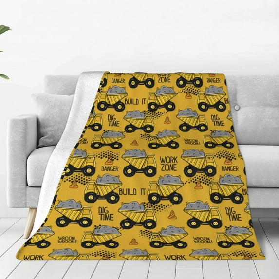Pofeuu Modern Truck Print Ultra-Soft Micro Fleece Blanket,for Bed Or Sofa,All Season Throw Blankets Flannel Blanket-60"x50"