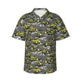 thumbnail image 1 of Pofeuu Modern Yellow Excavator Print Hawaiian Shirt for Men Sleeves Casual Button Down Summer Beach Dress Shirts T-Shirts,X-Large, 1 of 7