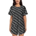 thumbnail image 1 of Pofeuu Monochrome lightning Print Women's Pajama Set Short/Shorts Soft Button PJs Elastic Drawstring Waist Sleepwear-3X-Large, 1 of 6