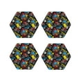thumbnail image 1 of Pofeuu Monster Car Print Coasters for Drinks, 4Pack PU Leather Coasters, Bar Drink Coasters for Tabletop Protection, Furniture from Damage-Hexagon, 1 of 6