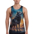 thumbnail image 1 of Pofeuu Moonlit Night Sky Wolf Print Men's Workout Tank Tops Sleeveless Muscle Gym Shirt Quick Dry-X-Large, 1 of 7