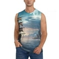 thumbnail image 1 of Pofeuu Moonlit Sea Sailboat Print Men's Muscle T-Shirt, Sleeveless, Muscle Tank, Classic Muscle Tee Top For Men Casual Sleeveless Muscle T-Shirt Trendy Clothes-X-Large, 1 of 7
