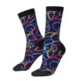 thumbnail image 1 of Pofeuu Multicolor Bowling Print Crew Socks, Adult Running Hiking Socks for Youth and Adult, 1 of 6