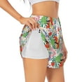 thumbnail image 1 of Pofeuu Mushroom and Frogs Print Women's Athletic Shorts Running Workout Shorts Tummy Control Quick Dry Gym Shorts with Pockets Double layer sports shorts-Large, 1 of 7