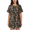 thumbnail image 1 of Pofeuu Mushroom Garnish Print Women's Pajama Set Short/Shorts Soft Button PJs Elastic Drawstring Waist Sleepwear-3X-Large, 1 of 6