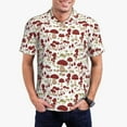thumbnail image 1 of Pofeuu Mushroom Print Men's Loose Fit Midweight Short-Sleeve Pocket Polo-3X-Large, 1 of 6