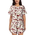 thumbnail image 1 of Pofeuu Mushroom Print Women's Pajama Set Short/Shorts Soft Button PJs Elastic Drawstring Waist Sleepwear-Large, 1 of 6