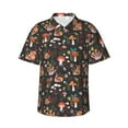 thumbnail image 1 of Pofeuu Mushroom Snail Print Hawaiian Shirt for Men Sleeves Casual Button Down Summer Beach Dress Shirts T-Shirts,Small, 1 of 7