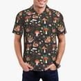 thumbnail image 1 of Pofeuu Mushroom Snail Print Men's Loose Fit Midweight Short-Sleeve Pocket Polo-X-Large, 1 of 6