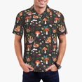 thumbnail image 1 of Pofeuu Mushroom With Snails Print Men's Loose Fit Midweight Short-Sleeve Pocket Polo-3X-Large, 1 of 6