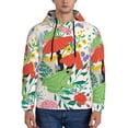 thumbnail image 1 of Pofeuu Mushroom and Frogs Print Mens Casual Hooded Collar Drawstring Hoodies Pullover Sweatshirts Casual Long Sleeve Shirts-XX-Large, 1 of 7
