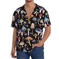 thumbnail image 1 of Pofeuu Mushrooms and Autumn Leaves Print Mens Casual Short Sleeve Shirts Beach Summer Spread Collar Pocket Tops Men's Casual Short-sleeved Shirt-3X-Large, 1 of 5