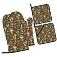 thumbnail image 1 of Pofeuu Mushrooms and Autumn Print Oven Mitts and Pot Holders 4 pcs Set,High Heat Resistant 500 Degree Extra Thicken Long Kitchen Cotton Oven Glove for Cooking, 1 of 6