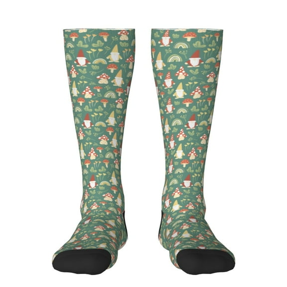 Pofeuu Mushrooms Gnome Print Stockings, Adult Running Hiking Socks for Youth and Adult