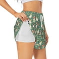 thumbnail image 1 of Pofeuu Mushrooms Gnome Print Women's Athletic Shorts Running Workout Shorts Tummy Control Quick Dry Gym Shorts with Pockets Double layer sports shorts-Medium, 1 of 7
