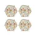 thumbnail image 1 of Pofeuu Mushrooms Print Coasters for Drinks, 4Pack PU Leather Coasters, Bar Drink Coasters for Tabletop Protection, Furniture from Damage-Hexagon, 1 of 6