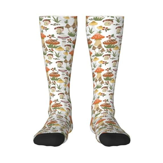 Pofeuu Mushrooms Print Stockings, Adult Running Hiking Socks for Youth and Adult