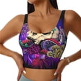 thumbnail image 1 of Pofeuu Mushrooms and Skull Print Sports Bra for Women Sexy Vest Yoga Running Gym Fitness Crop Bras Tops-XX-Large, 1 of 8