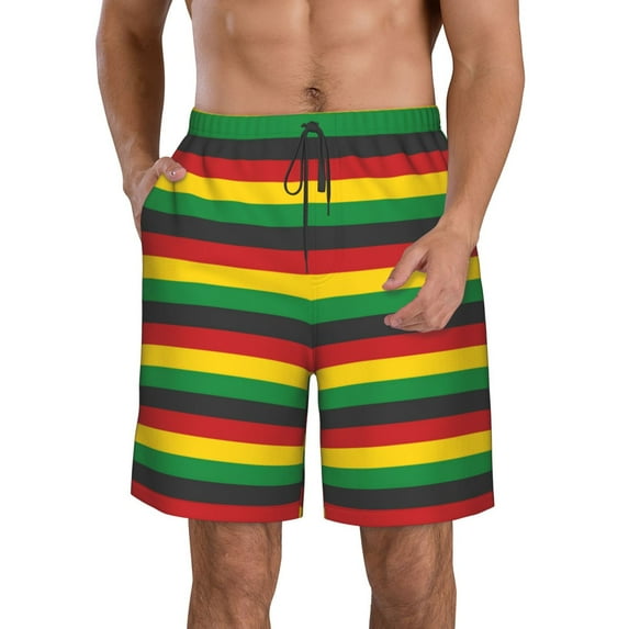 Pofeuu Music Colors 1 Prin Men's Swim Trunks Quick Dry Bathing Suit Swimming Board Shorts Mesh Lining Beach Swimwear-X-Large