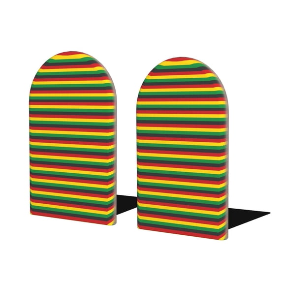 Pofeuu Music Colors 1 Print Large Bookend Hold Heavy Books- Wood Bookends for Heavy Books Heavy Duty Book Ends Wood Bookends for Office Desk Non-Skid