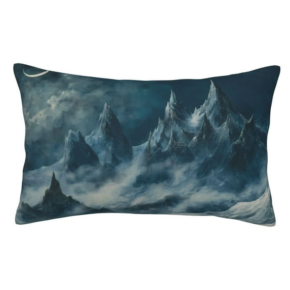 Pofeuu Mysterious Moonlit Mountains Print Polyester Microfiber Plush Pillowcases, Super Soft and Cozy Pillow Case Covers with Envelop Closure(Pillow core not included)-20"x30"