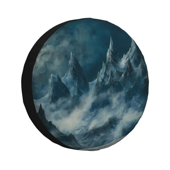 Pofeuu Mysterious Moonlit Mountains Print Spare Tire Wheel Cover for Car Truck SUV Camper Universal Fit Spare Tire Cover RV Spare Tire Covers-17 inch